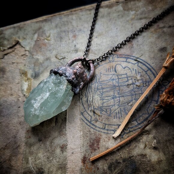 Electroformed Fluorite Necklace - Picture 2 of 6